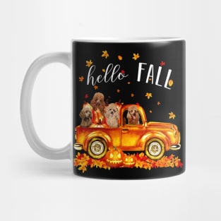 Poodle Hello Fall - Poodle In Car Pumpkin Halloween T-shirt Poodle Autunm Gift Mug